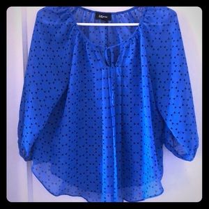 Black Triangle and blue top